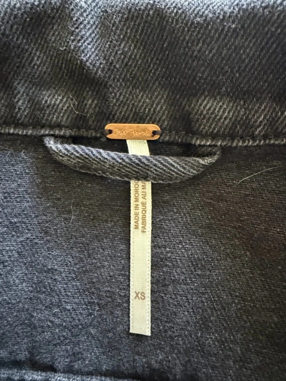 Free People Woman Black Denim Jacket - Button Front - Picture 2 of 7